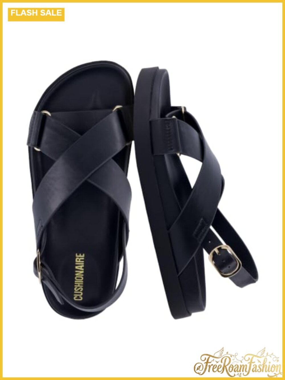 CUSHIONAIRE Eden Faux Leather Arch Support Platform Sandals Women Slingback